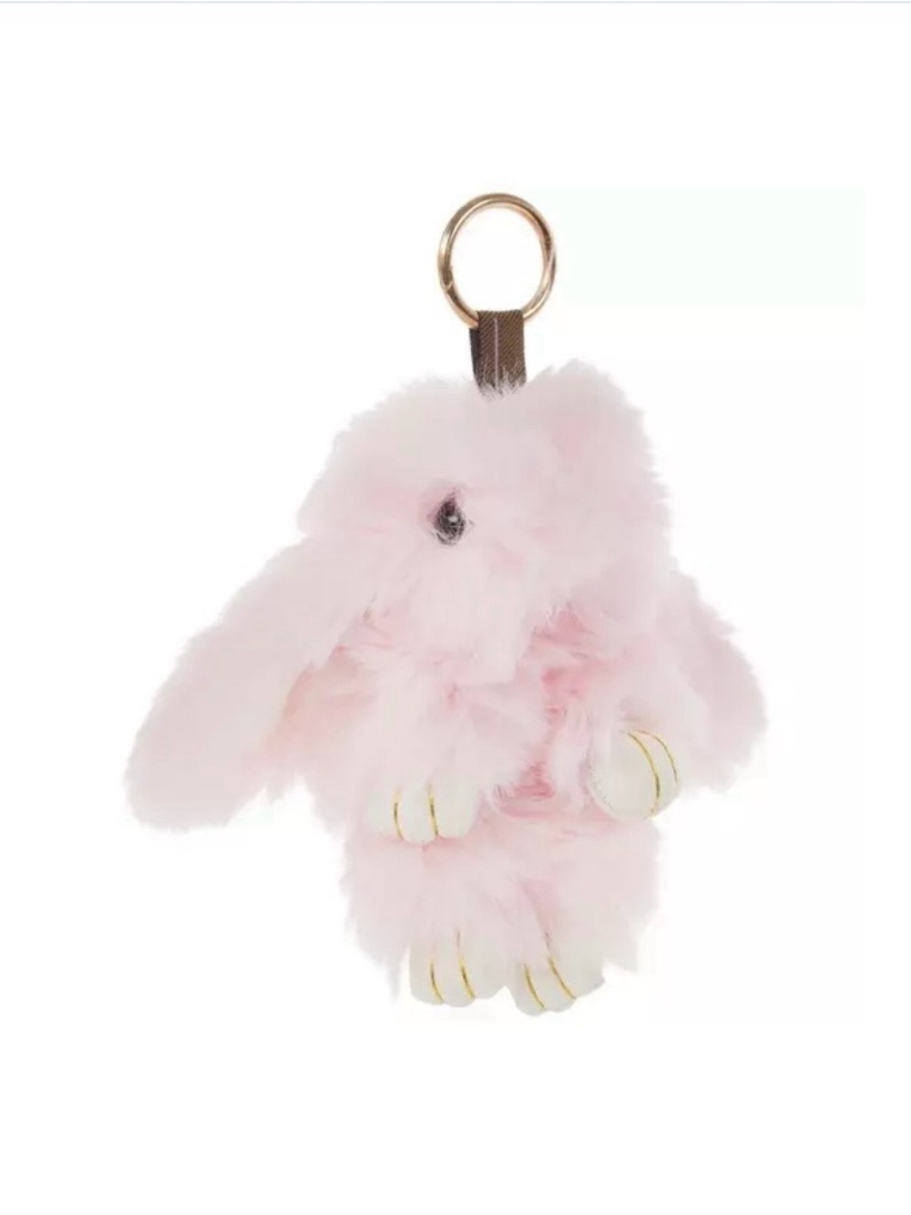 Fuzzy Pink Plushie Bunny Bag Charm
